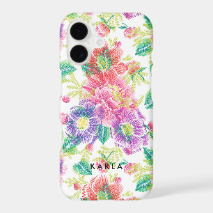 Vintage Colourful Flowers Pattern