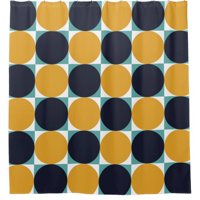 Vintage colourful geometry: circle pattern. shower curtain (Front)