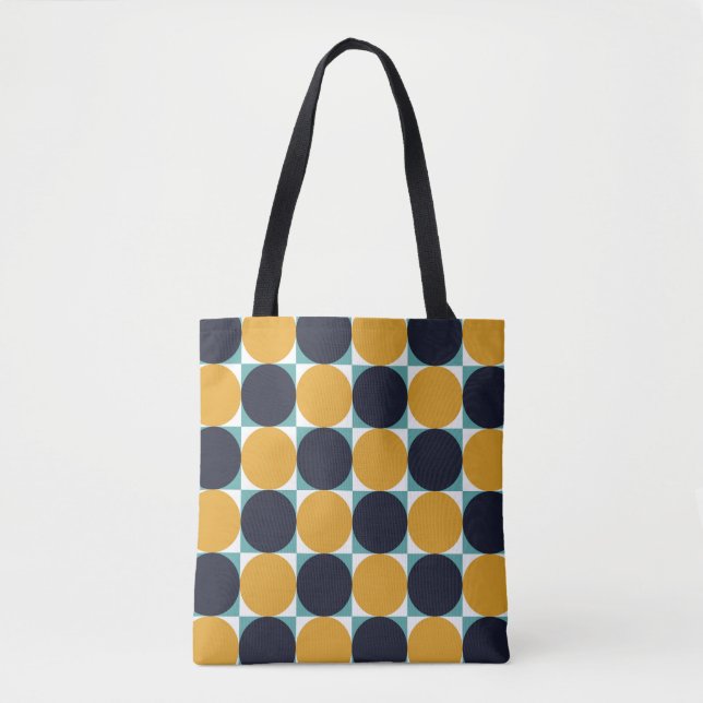 Vintage colourful geometry: circle pattern. tote bag (Front)
