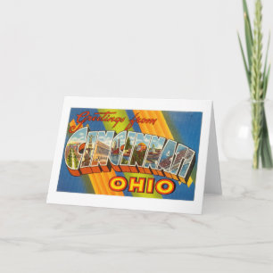 Vintage Colourful Greetings From Cincinnati Ohio Card