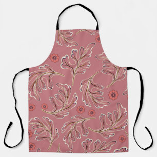 Vintage Colourful Leaves Seamless Pattern Apron
