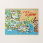 Vintage Colourful Louisiana  Jigsaw Puzzle<br><div class="desc">A colourful vintage postcard from Louisiana repurposed on an 11x14 jigsaw puzzle.</div>