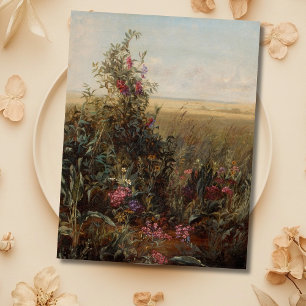 Vintage Colourful Meadow with Wildflowers Design Holiday Postcard