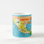 Vintage Colourful Mexico Map  Coffee Mug<br><div class="desc">Remember a great trip to Mexico with this personalizable,  custom mug!  Change the text to whatever you want or remove it all to have a plain Mexico map mug.  It's your choice.</div>