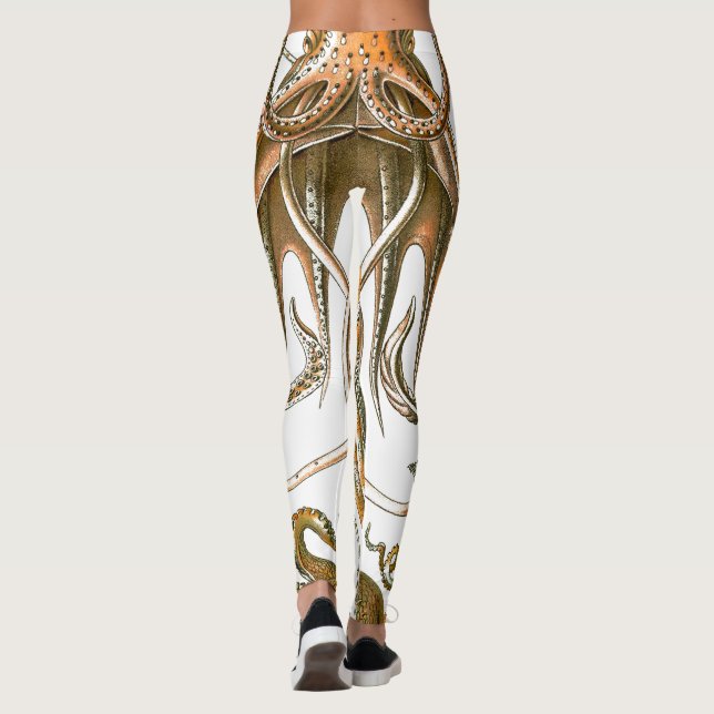 Vintage Colourful Octopus, Squid Leggings (Back)