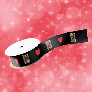 Vintage Colourful Ornate Queen With Hearts Satin Ribbon