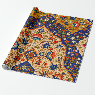 Vintage Colourful Persian Floral Art Wrapping Paper