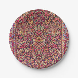 Vintage Colourful Persian Rug Pattern Paper Plate