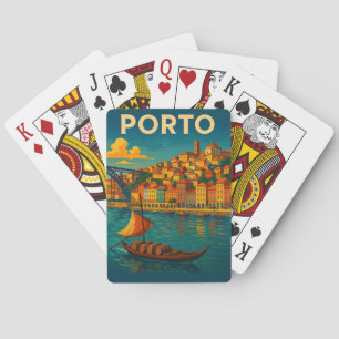 Vintage Colourful Porto Portugal Travel Playing Cards