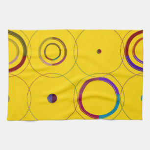 Vintage Colourful Retro Pop Art Tea Towel