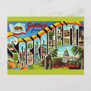 Vintage Colourful Sacramento CA Postcard