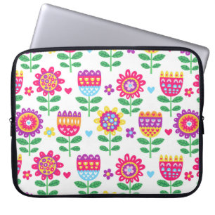 vintage colourful seamless pattern with cheerful f laptop sleeve