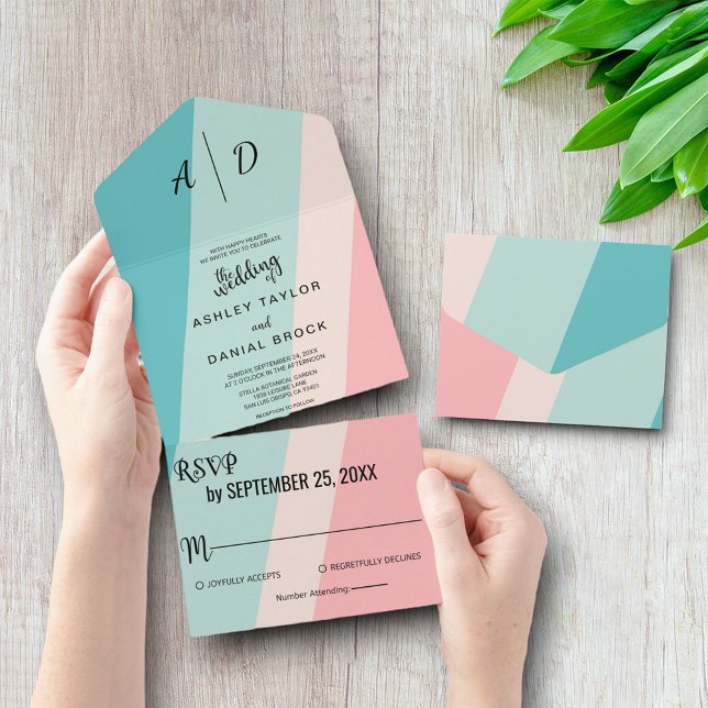 Vintage colourful summer All in One Wedding Invite (Creator Uploaded)