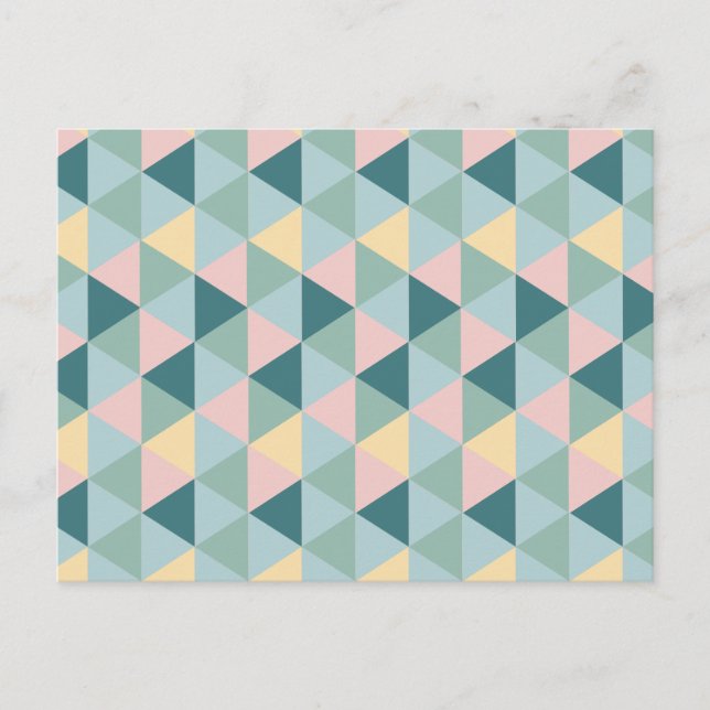 Vintage colourful triangle pattern postcard (Front)