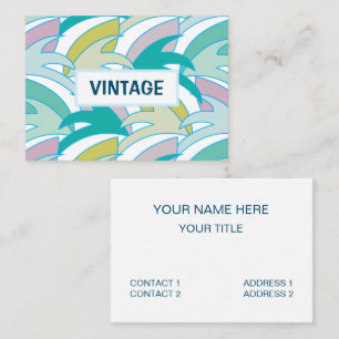 Vintage Colourful Tropical Leaves Vintage Business Card