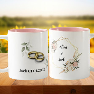 Vintage Colourful Wedding Mug