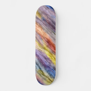 Vintage Colourful Wood Abstract Art 2 Skateboard