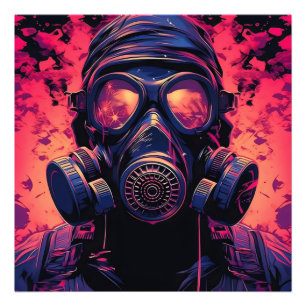 Vintage Colours Gas Mask Photo Print