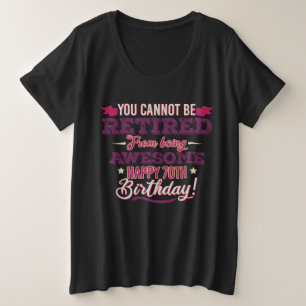 vintage colours retired awesome 70th birthday plus size T-Shirt