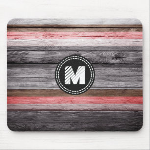 Vintage Colours Stripes Wood Look #2 Mouse Pad