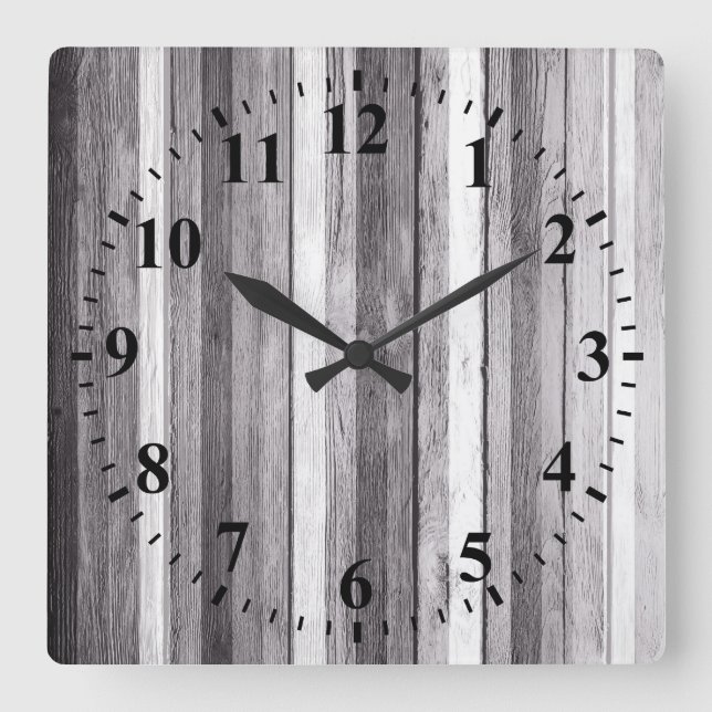 Vintage Colours Wood Look #10 Square Wall Clock (Front)