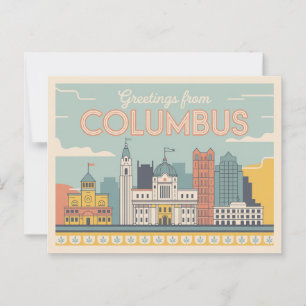 Vintage Columbus Postcard Greetings from