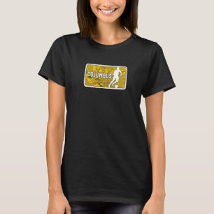 Vintage Columbus Soccer Player Street Map T-Shirt