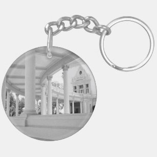 Vintage Columns Architecture Black and White Photo Key Ring