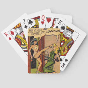 Vintage Comic Art “Cat Fight” Playing Card Deck