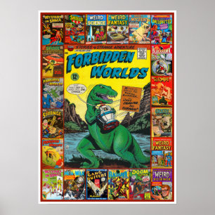 VINTAGE COMIC BOOK covers 1950S-60S Poster