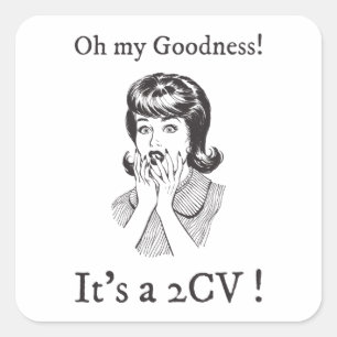 Vintage Comic Döschow Its a 2CV  Square Sticker