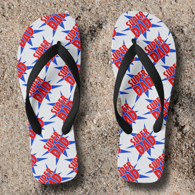 Vintage Comic Super Dad Father's Day Jandals (Creator Uploaded)