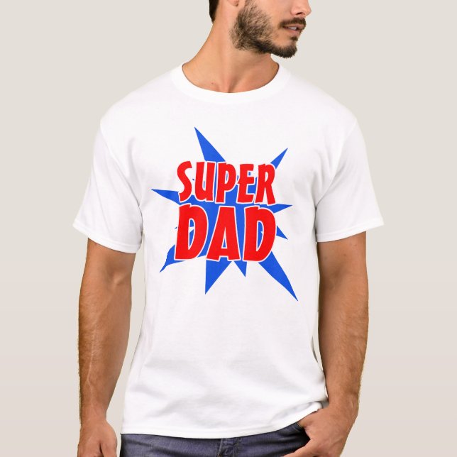 Vintage Comic Super Dad Father's Day T-Shirt (Front)