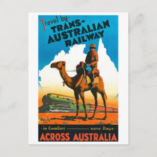 Vintage Commonwealth Railways poster Postcard