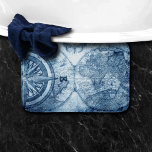 Vintage Compass | Blue Grunge Nautical Sea Chart Bath Mat<br><div class="desc">#abstractart Antique modern contemporary navy blue grunge abstract nautical chart featuring a compass and globe with butterflies on a water inspired textured background. This hand-painted watercolor and mixed medium gradient adds the perfect pop of colour and personal style. Easy DIY home makeover decor room facelift! #homedecor For customisations or other...</div>