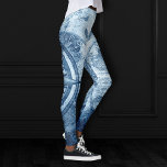 Vintage Compass | Blue Grunge Nautical Sea Chart Leggings<br><div class="desc">#abstractart Antique modern contemporary navy blue grunge abstract nautical chart featuring a compass and globe with butterflies on a water inspired textured background. This hand-painted watercolor and mixed medium gradient adds the perfect pop of colour and personal style. Easy DIY home makeover decor room facelift! #homedecor For customisations or other...</div>