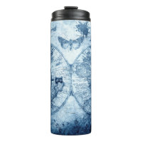 Vintage Compass | Blue Grunge Nautical Sea Chart