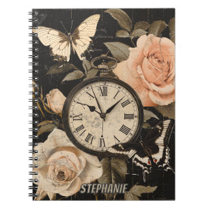 Vintage Compass & Butterfly - Rustic Paper (5) Notebook