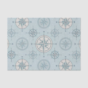 Vintage Compass Nautical Seamless Pattern (1) Tissue Paper