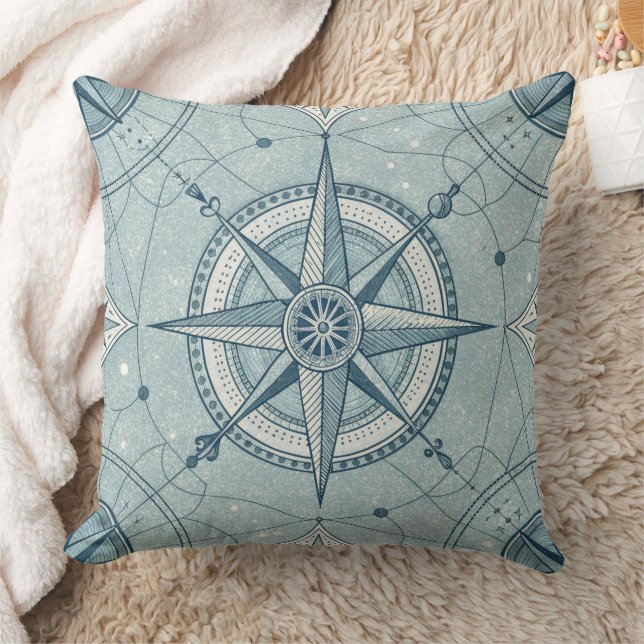 Vintage Compass Nautical Seamless Pattern (2) Cushion (Blanket)