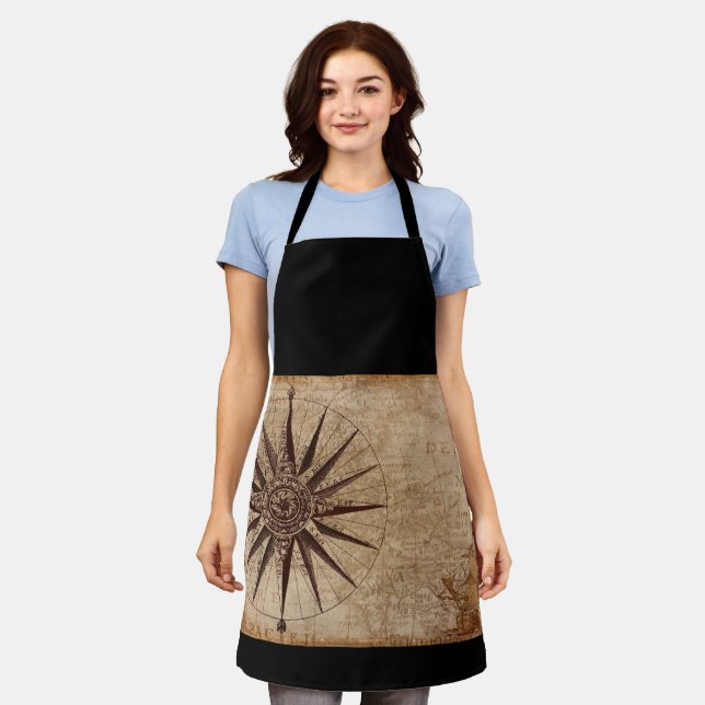 Vintage compass rose apron (Worn)