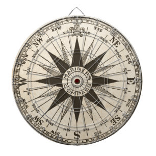 Vintage Compass Rose Dartboard