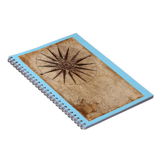 Vintage compass rose notebook