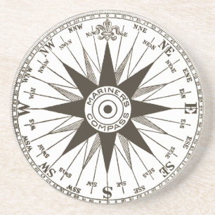 Vintage Compass Rose Stone Coaster