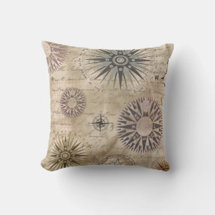 Vintage Compass Travel Cushion