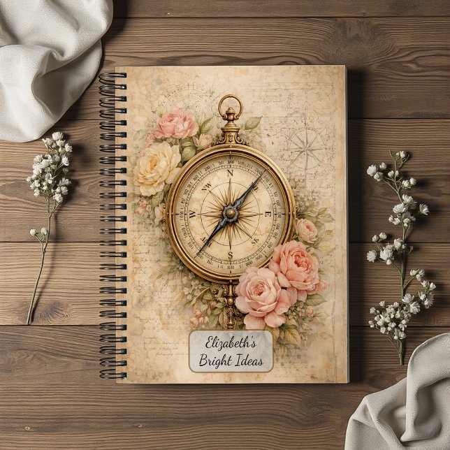 Vintage Compass with Roses Notebook (Creator Uploaded)