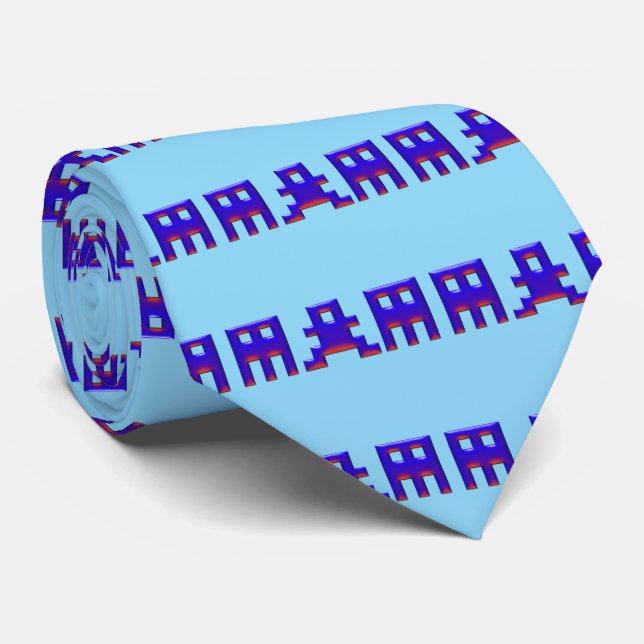 Vintage Computer Game Figures Tie (Rolled)