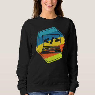 Vintage Computer Program Nerd Geek Programmer Tech Sweatshirt