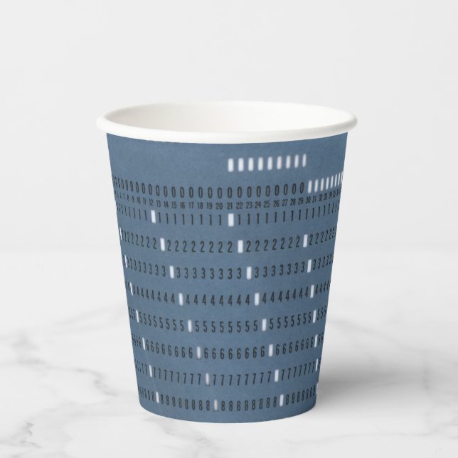 Vintage Computer Punched Card Paper Cups (Front)