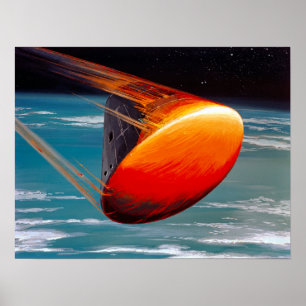 Vintage Concept Apollo 8 Command Module Re-Entry Poster